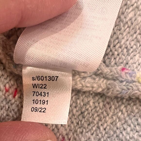 LOFT Flecked Poncho Sweater Sz S Oversized Flowy Relaxed Dolman Sleeve Pocket - Picture 8 of 9